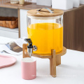Wholesale Premium Wide Mouth Wooden Lid Wine Glass Jar With Tap Bamboo Storage Jar